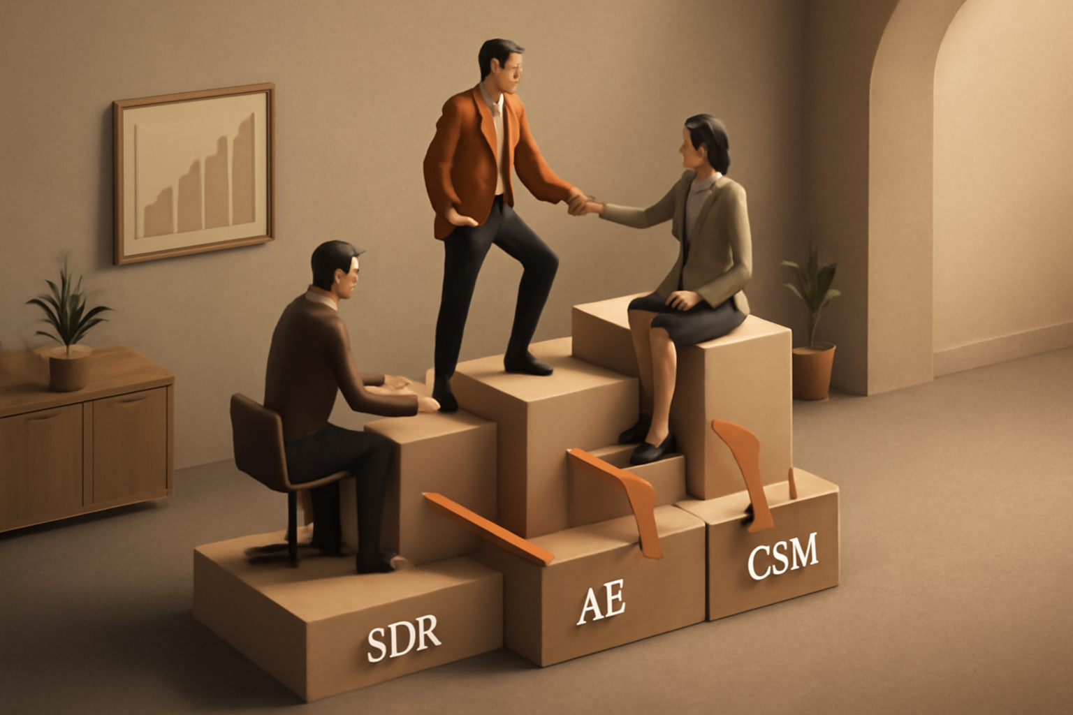 Sales org design: Ghid strategic pentru raporturi optime între SDR, AE și CSM